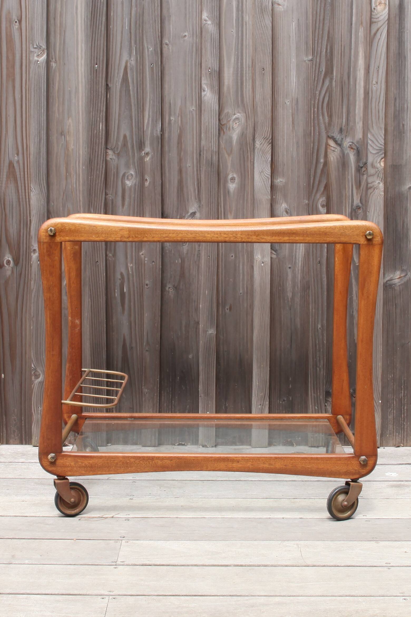 Scandinavian teak serving cart