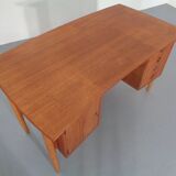 Vintage Danish Curved Teak Desk, 1960s