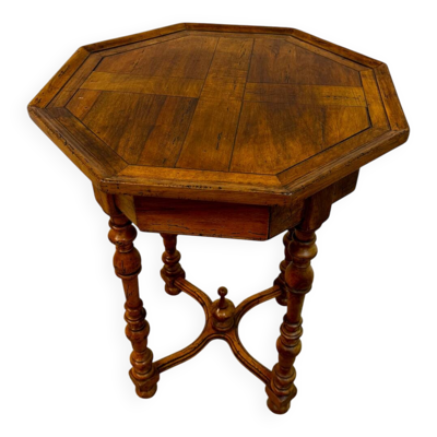 Table octogonale Anglaise marquetée
