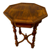 English octagonal inlaid table