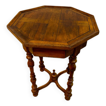 Table octogonale Anglaise marquetée