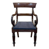 Fauteuil anglais en acajou, XIXème siècle