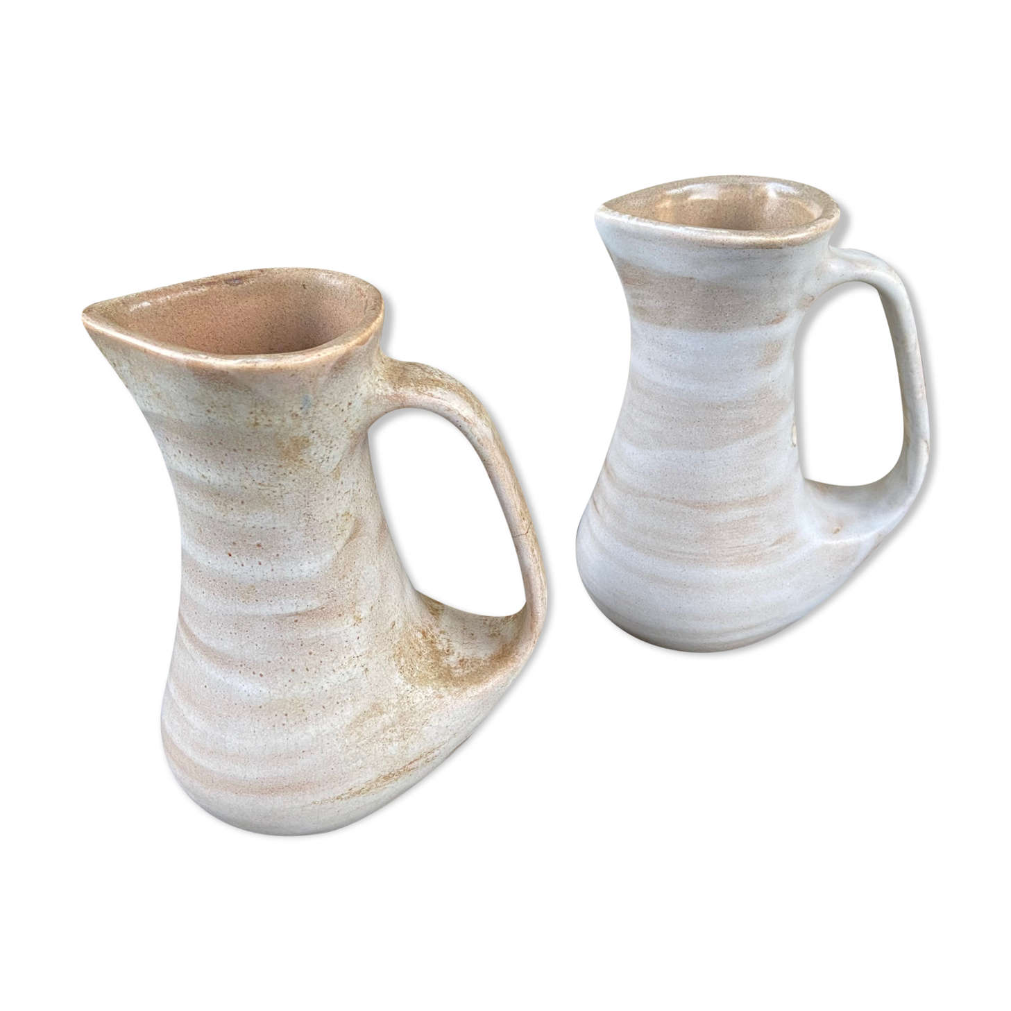 Set of 2 pitchers sandstone-Manufacture Niederwiller-70s