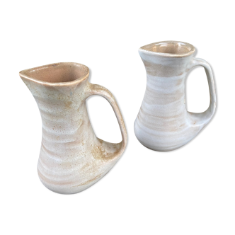 Set of 2 pitchers sandstone-Manufacture Niederwiller-70s
