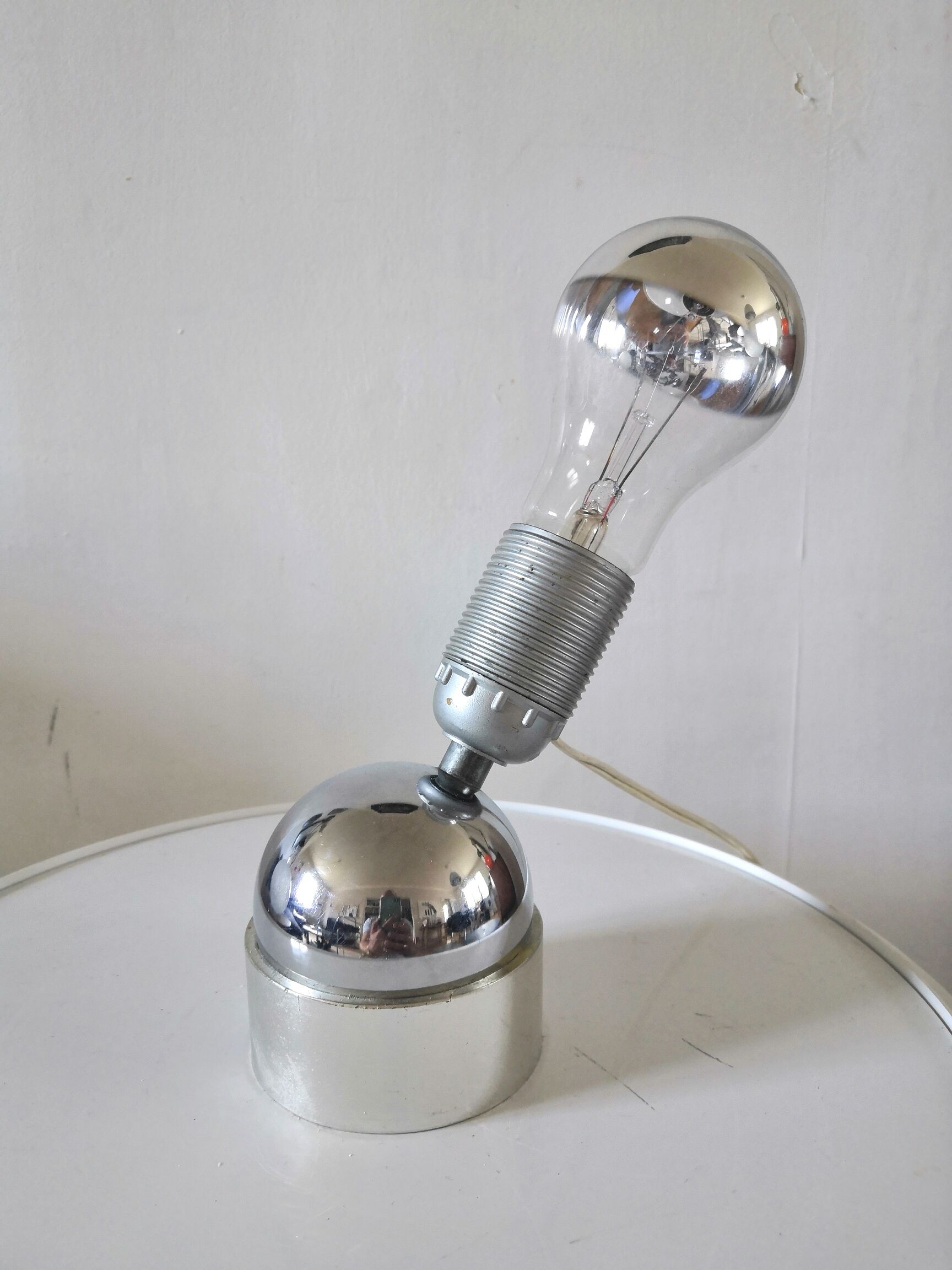 Culbuto lamp in steel design 70s