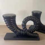 vintage sculptural bookends, ram's horns