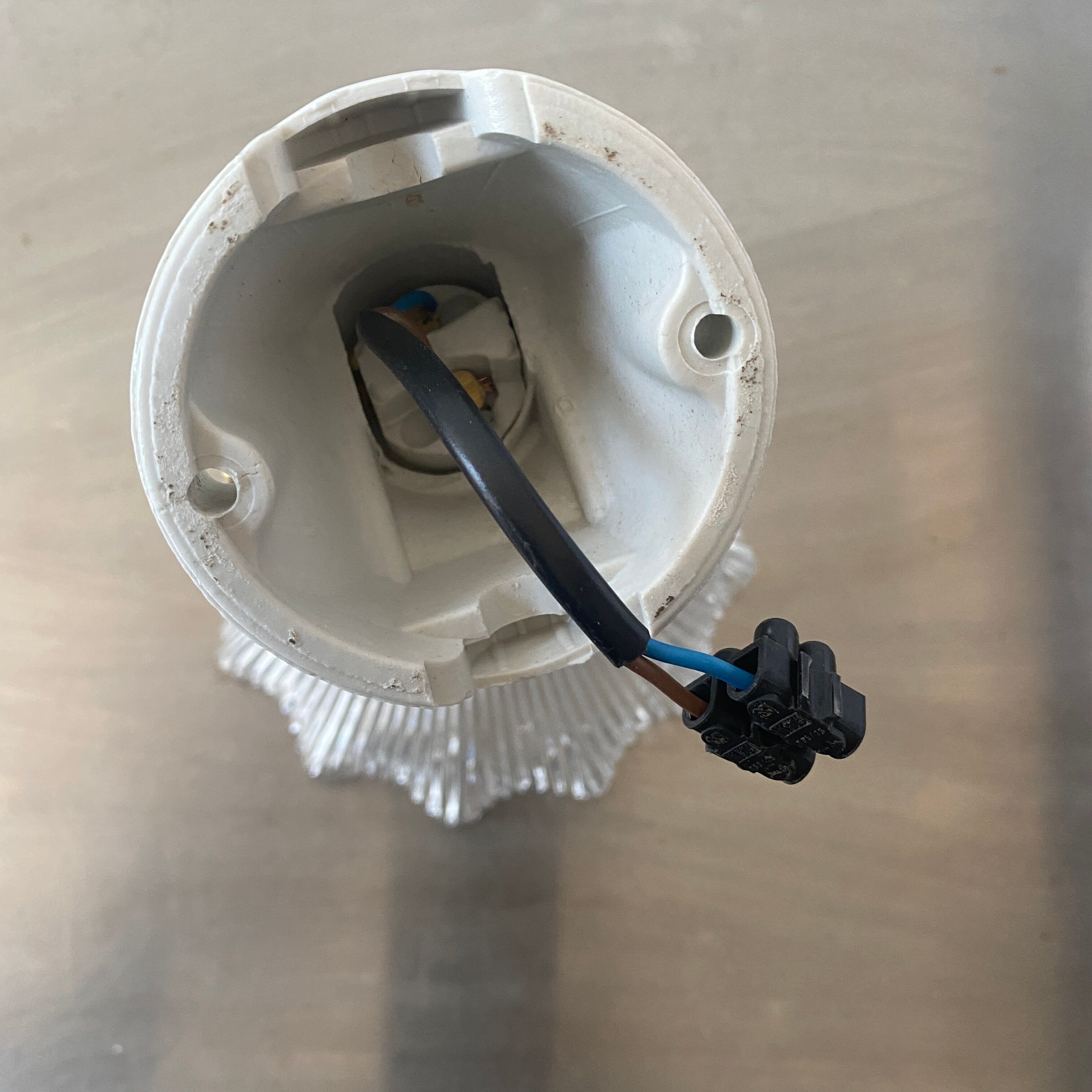 Lot 2 vintage striated glass wall lamps