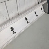 White wood wall coat rack