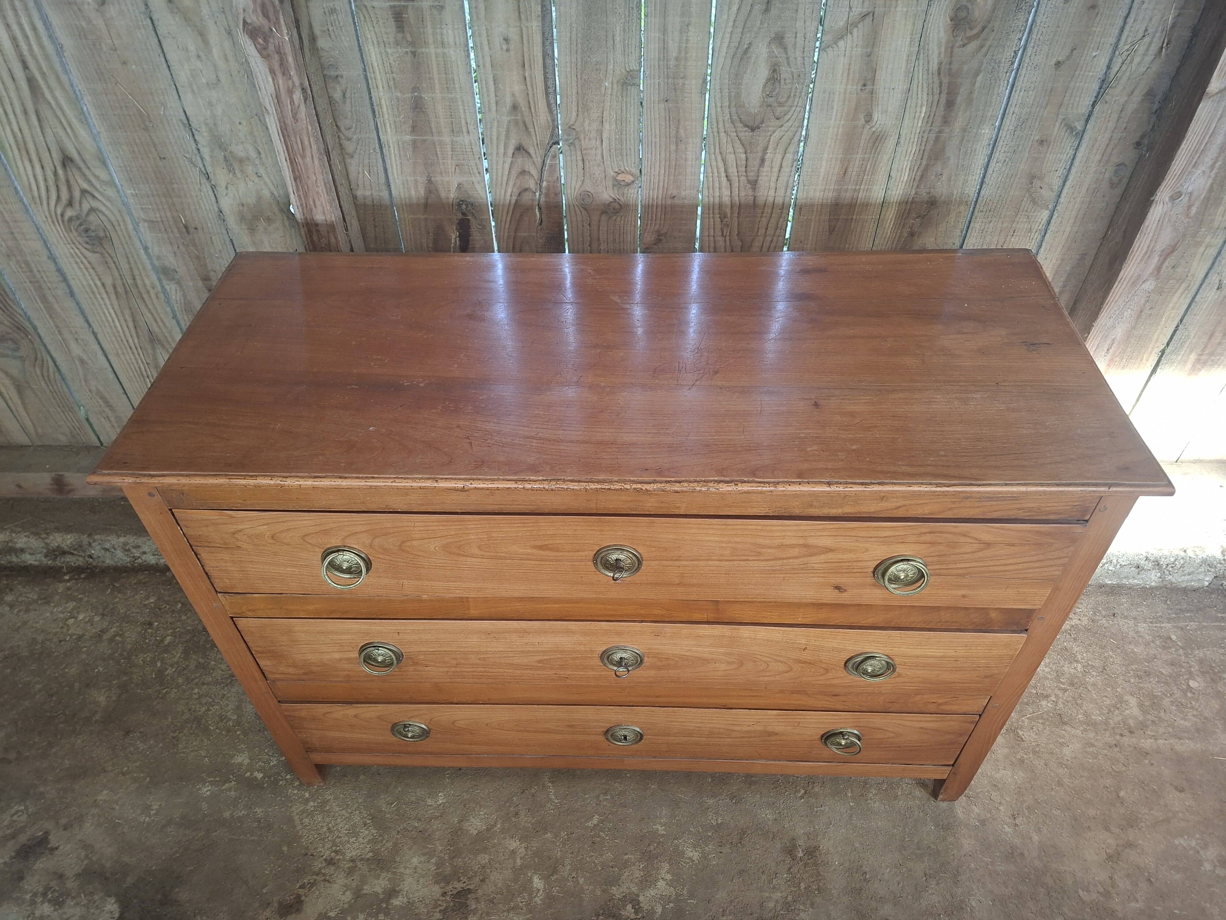 Louis XVI period commode in solid cherry wood (ombp)