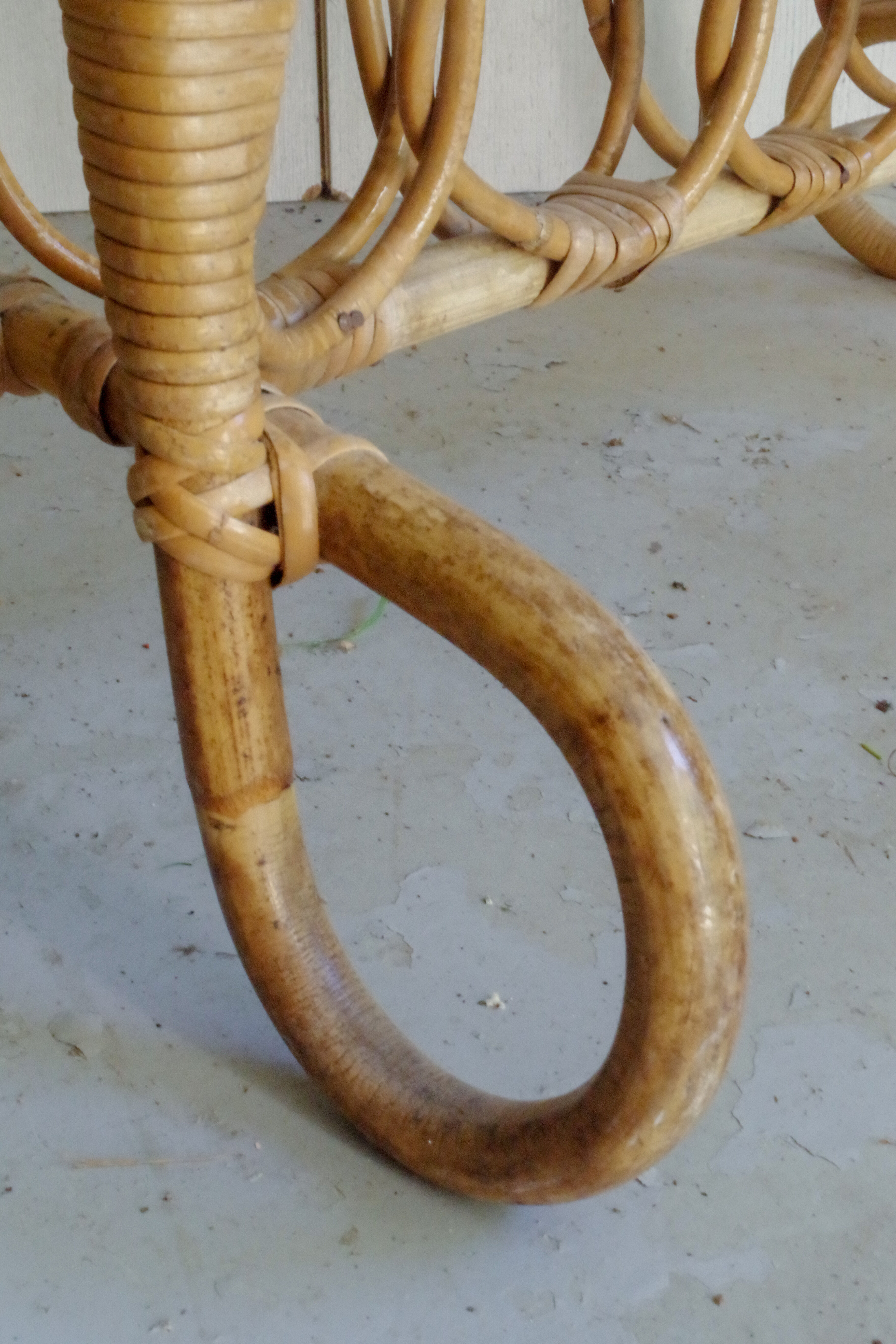 60s rattan magazine holders with trays