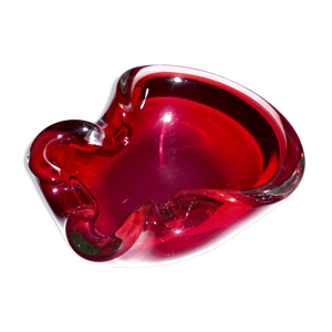 Cendrier de Murano rouge - transparent
