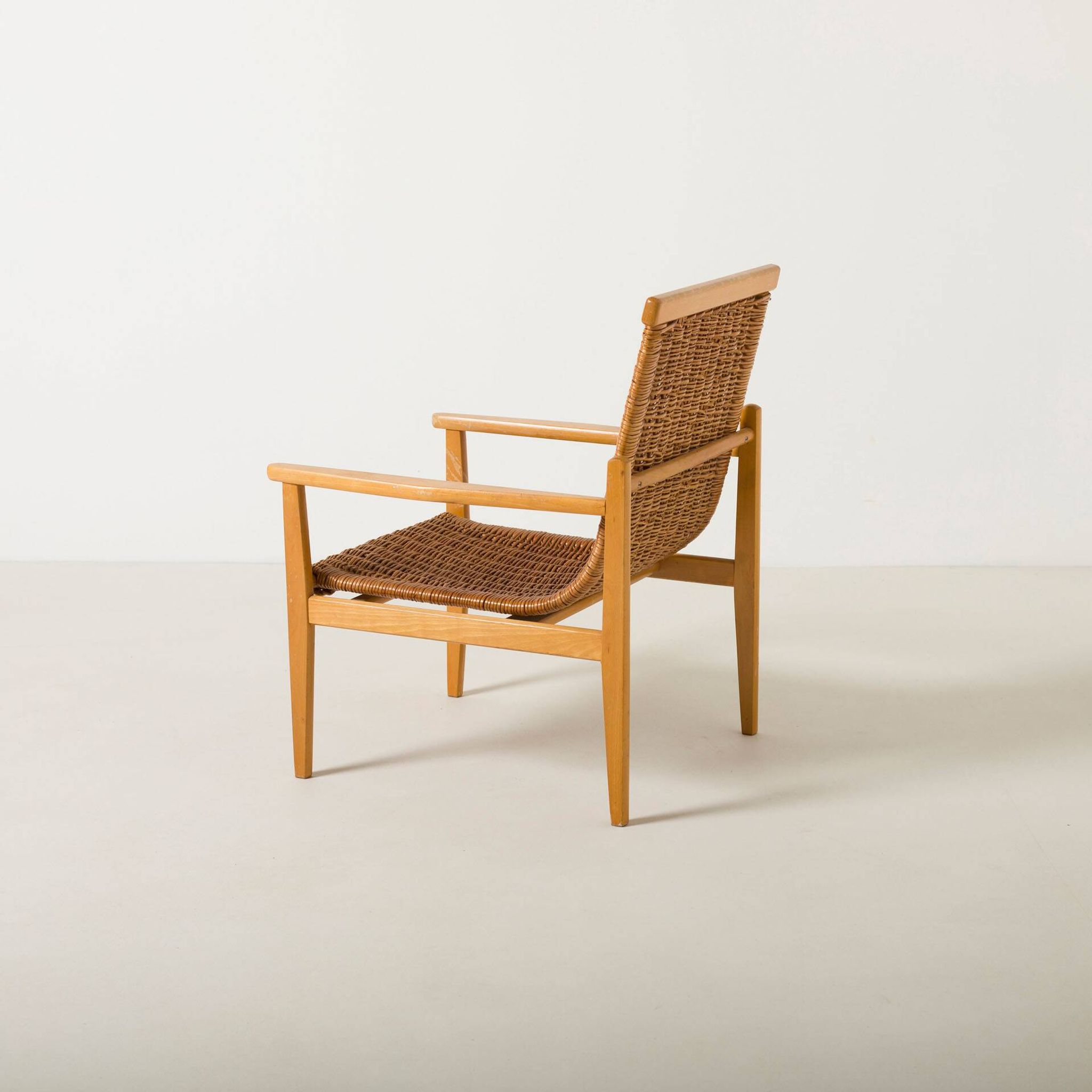 Pair of wicker lounge chairs from uluv, czechoslovakia, 1960s