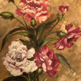 Oil bouquet painting on panel