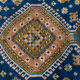 Oriental carpet 152 x 110 cm Blue background Handmade XXth