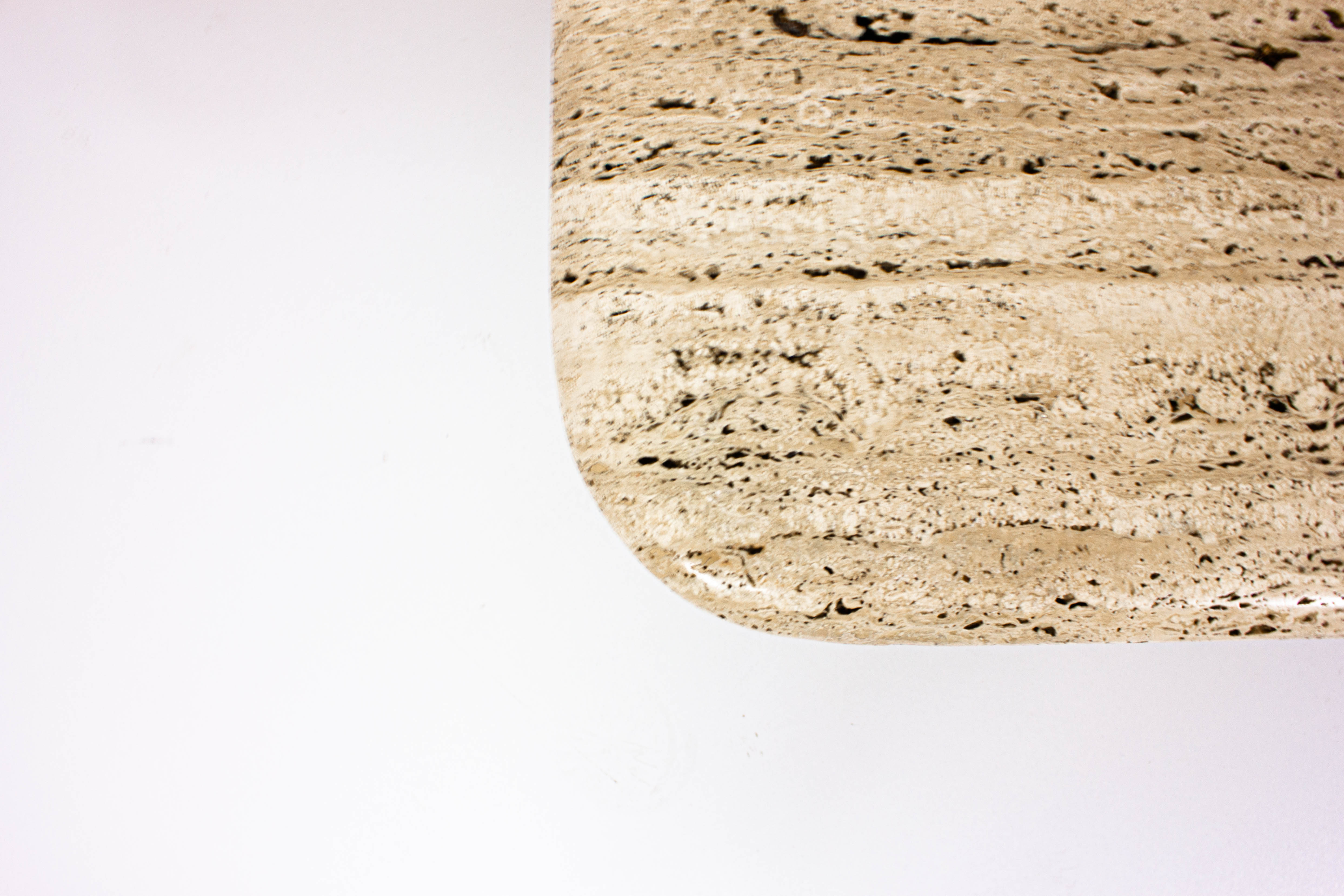 Square travertine coffee table