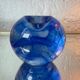 Kosta Boda blue glass candlestick from the 1980s
