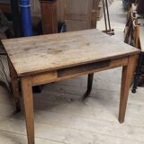 Old rustic bistro table in old solid oak -1m