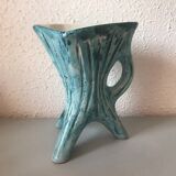 Vintage tripod pitcher blue style vallauris 1960