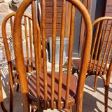 6 chaises Baumann en bois et simili cuir