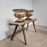Pair of 19th cast iron basins