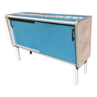 Vintage formica sideboard, old buffet furniture