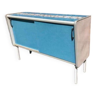 Enfilade vintage en formica, meuble buffet ancien