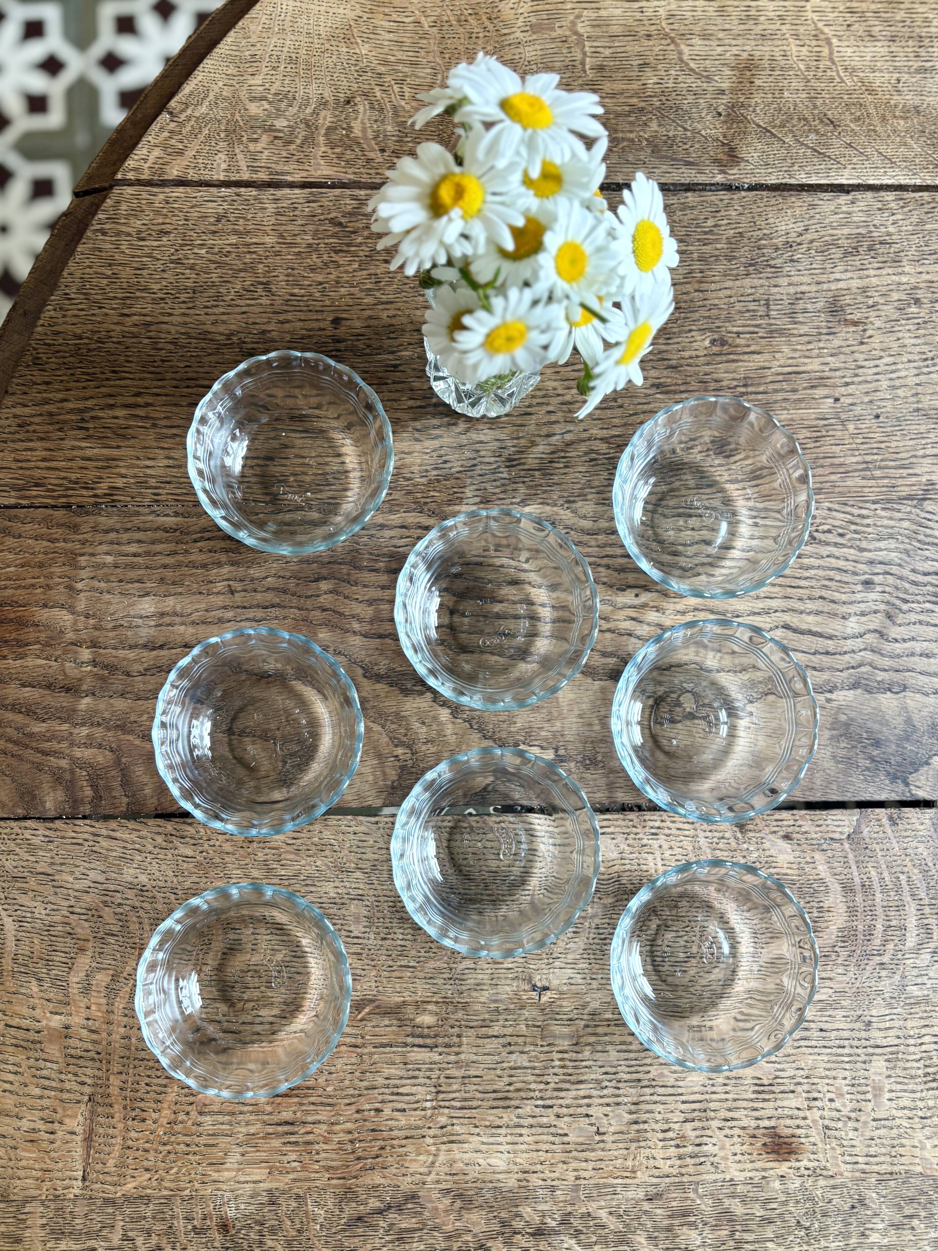 Lot de 8 ramequins vintage en verre - Pyrex