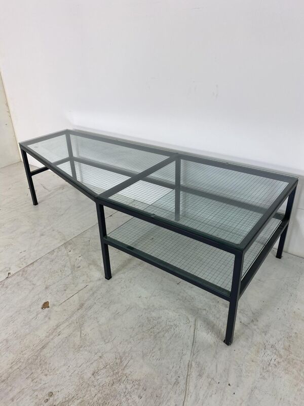 Table d'appoint en acier et verre de Bas van Pelt pour Janni van Pelt 1960