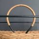 Wicker and lacquered metal magazine holder vintage 1950