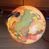 World map, luminous globe