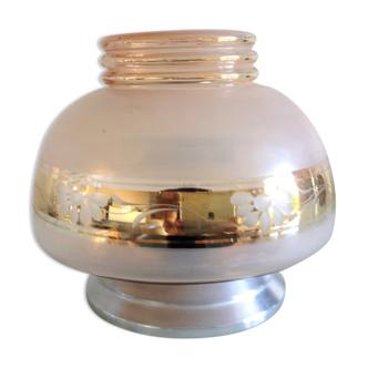 Plafoonier globe in pink frosted glass art deco style
