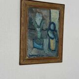 Original mid-century Swedish oil on panel – “Plant Pot” by Lennart Liljo – vintage & framed – 34 × 43 cm