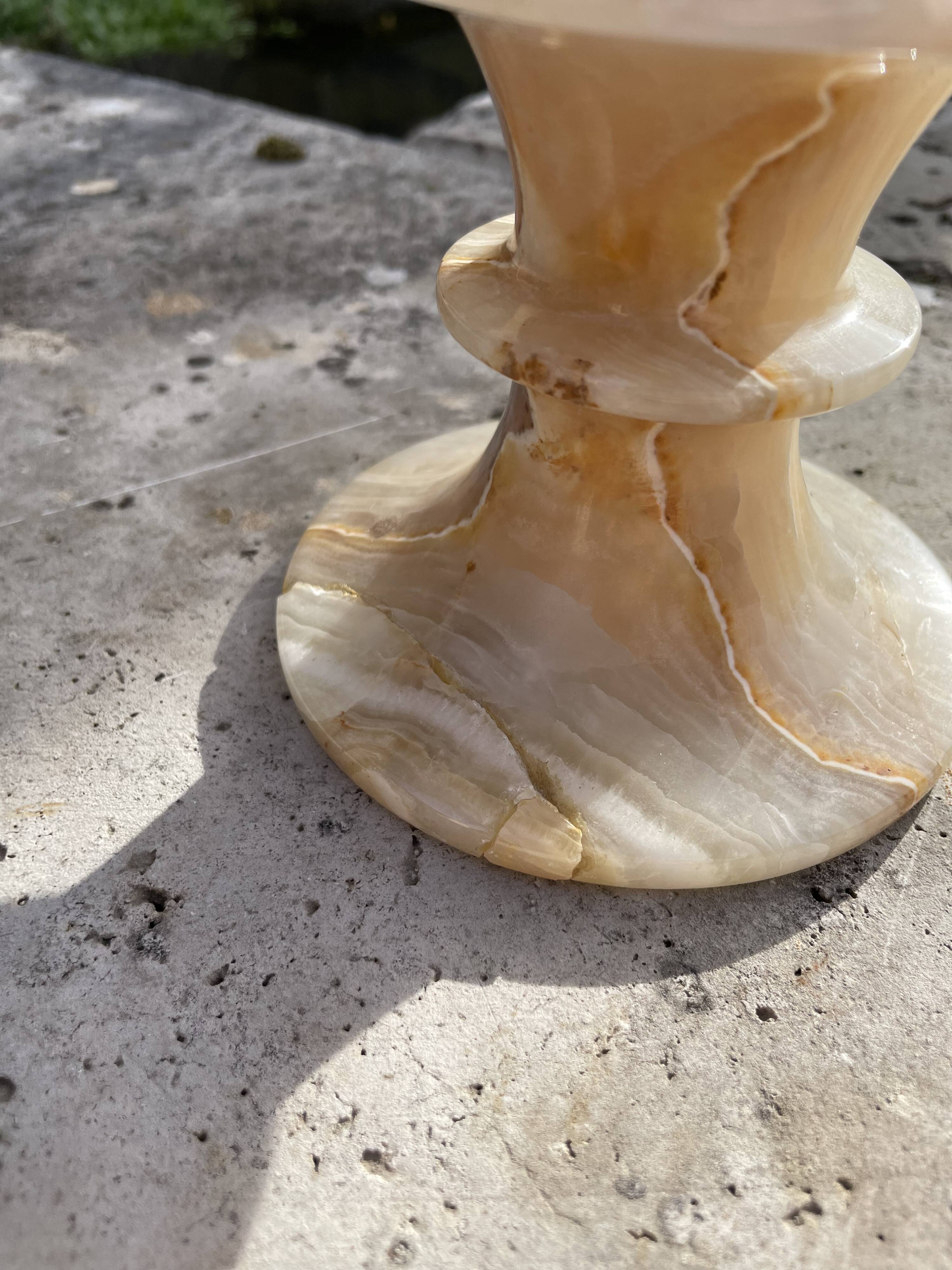 Vintage onyx vase, 1970s, 25 cm