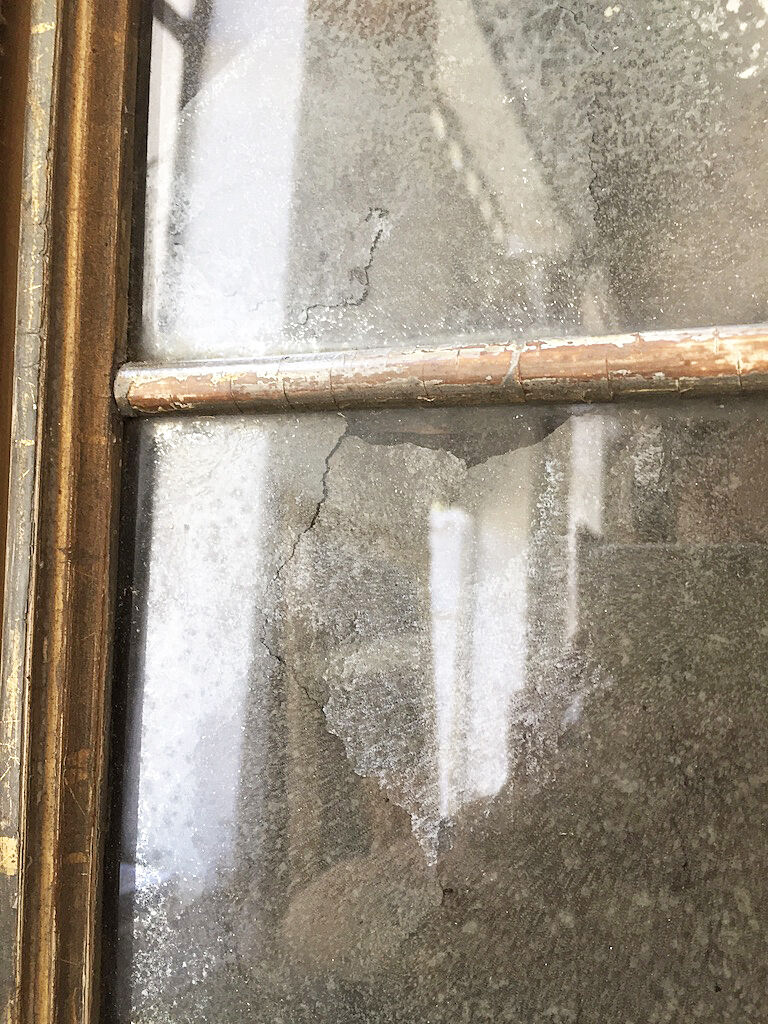 18th century mercury mirror 119x56cm