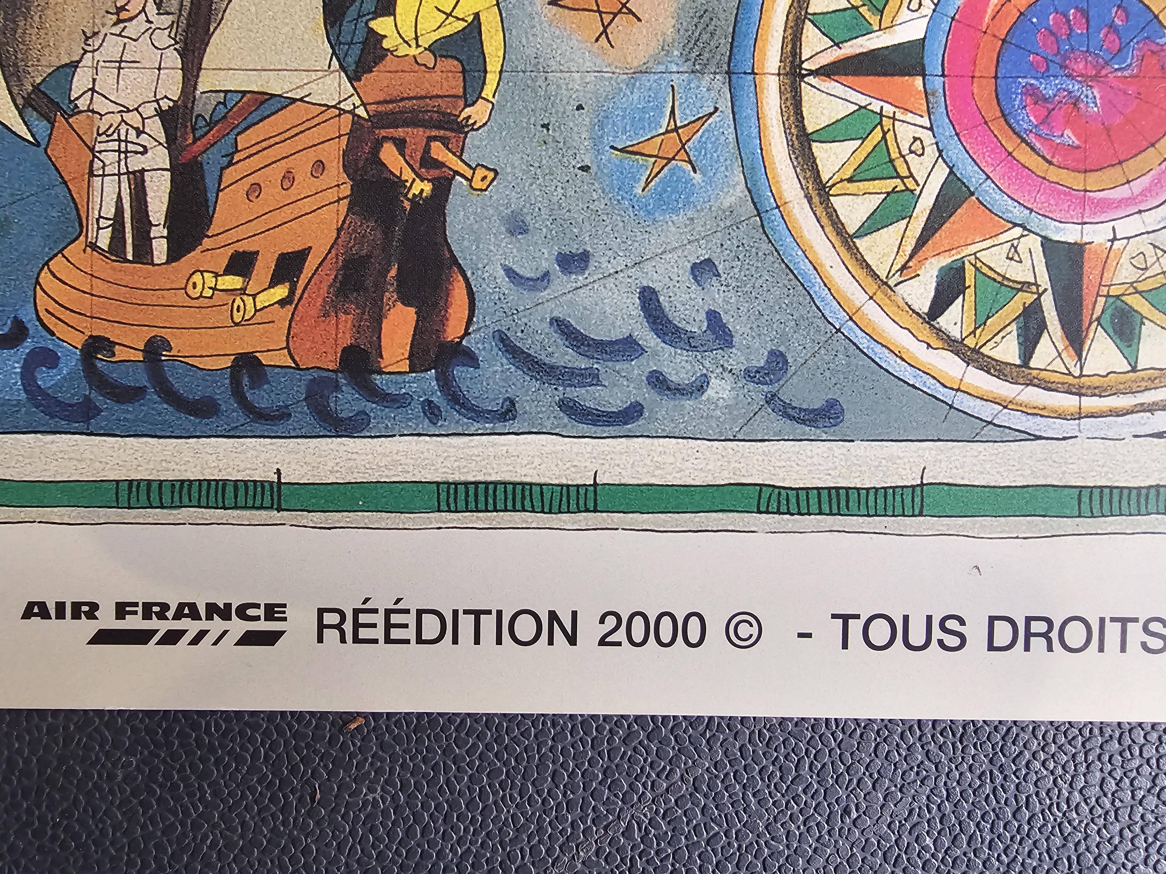 Air france poster - tai - planisphere map