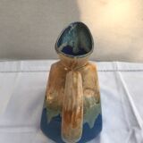 Pichet art déco Alpho céramique émaillé bleu beige cuisine vintage
