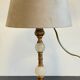 Vintage marble and velvet metal lamp