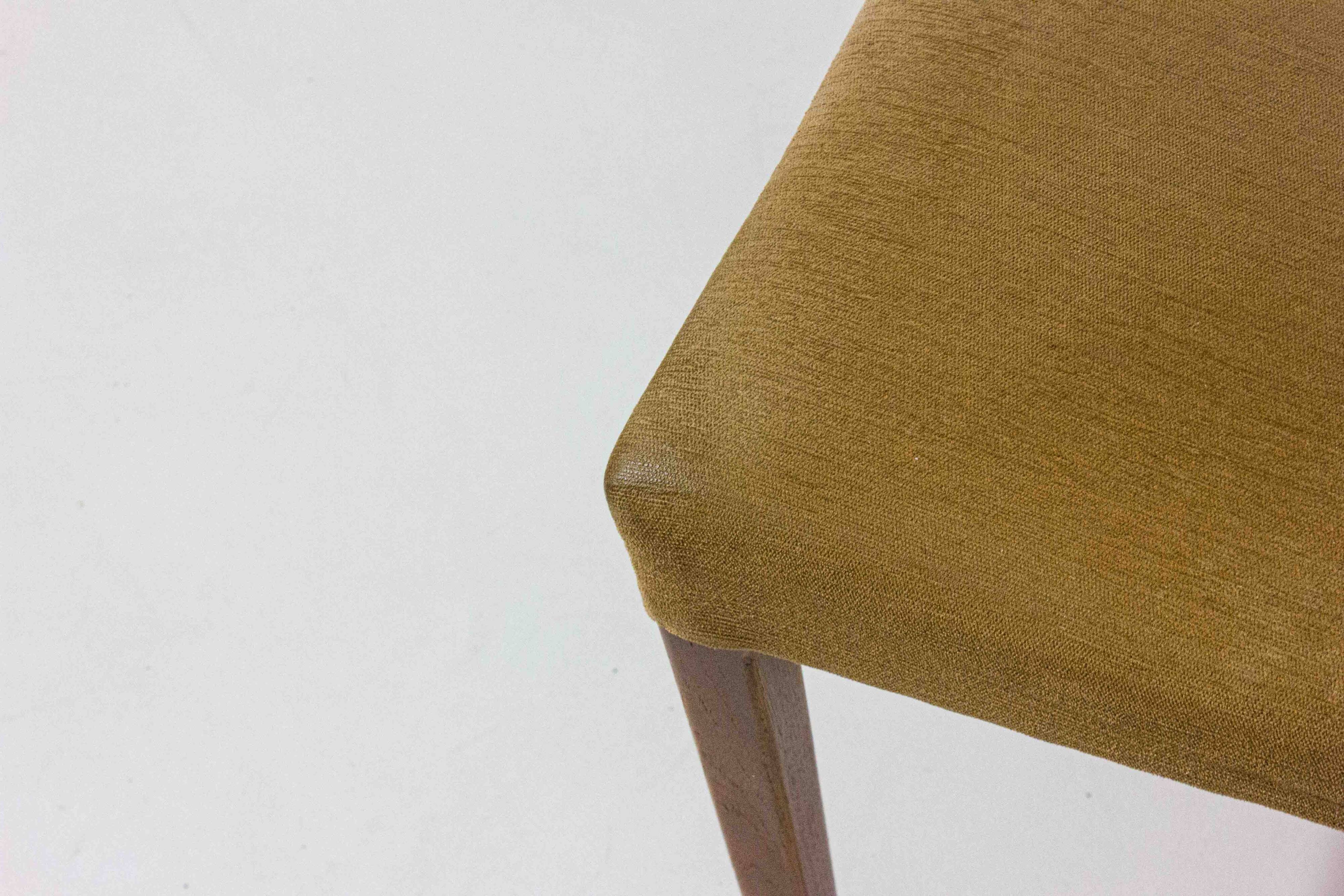 Set of 6 minimalist teak dining chairs, Belgium 1960s