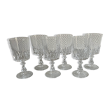 Set of six Bayel Champagne crystal stemmed glasses