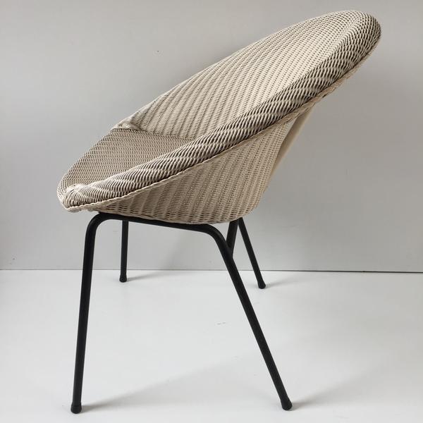 Chaise lusty lloyd loom blanche osier et métal