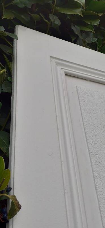 Communication door h221.5xl90cm old paneled, molded, interior