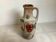 Vase vernissé faïence fleur rouge W Germany vintage