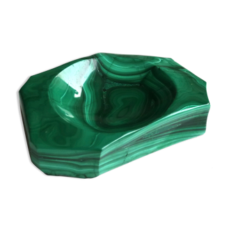 Empty pocket in malachite, green stone, 70s