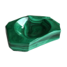 Empty pocket in malachite, green stone, 70s