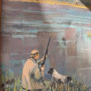 Tableau scène de chasse suzette mezie