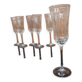 6 Luminarc flutes, transparent 'Octime' model