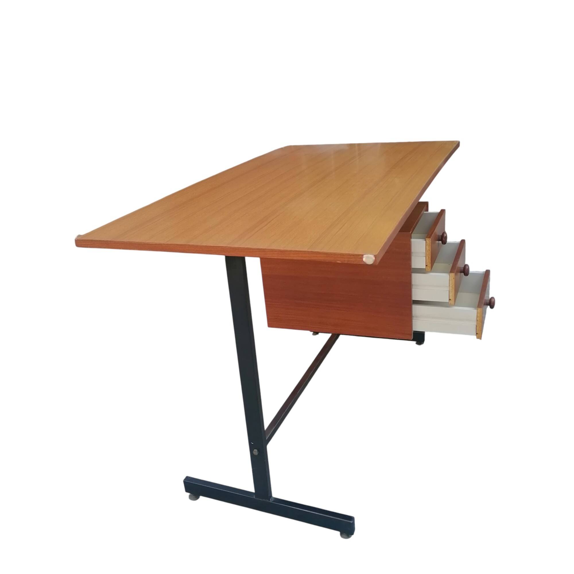 Scrivania vintage in teak, Italia, anni '70