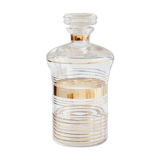 Blown glass decanter with golden borders