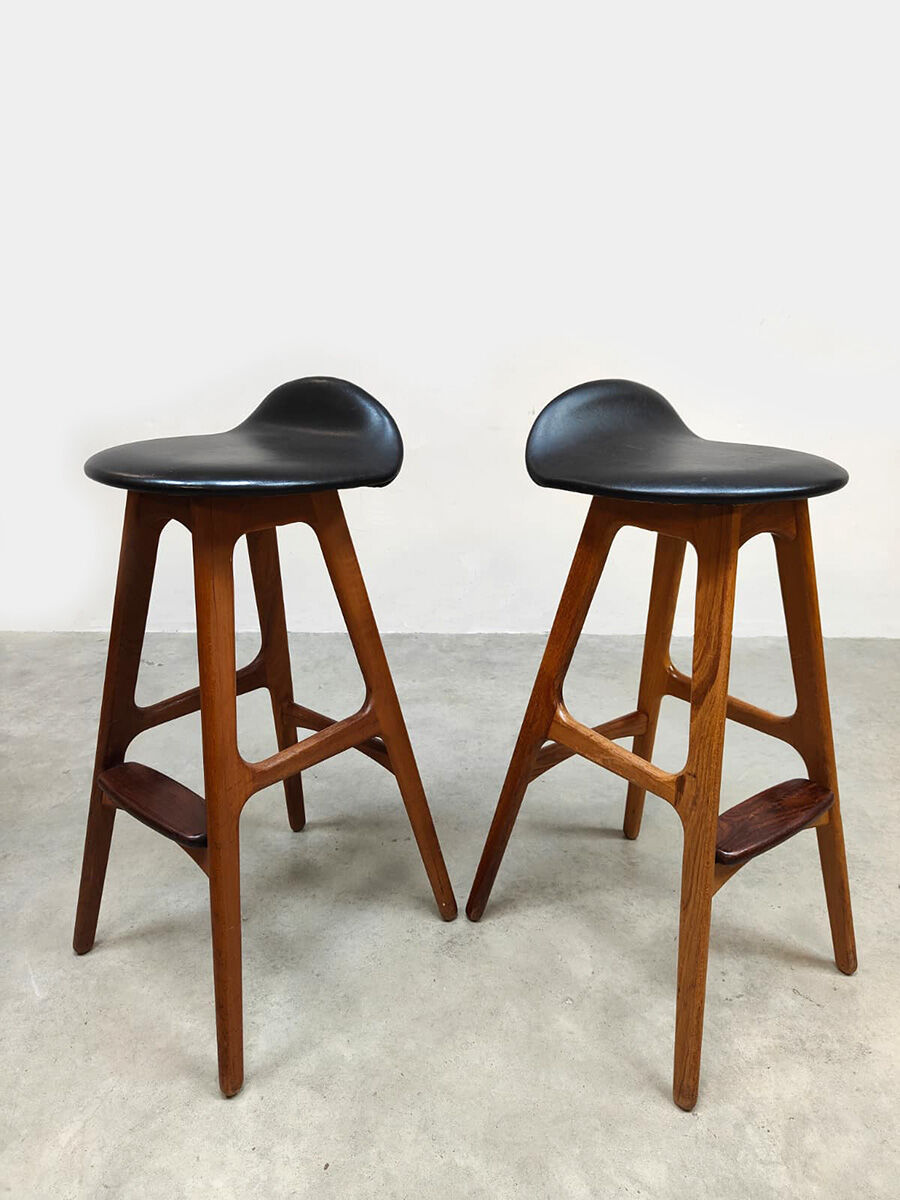 Rare Danish vintage design stools Erik Buch OD 61 Møbler