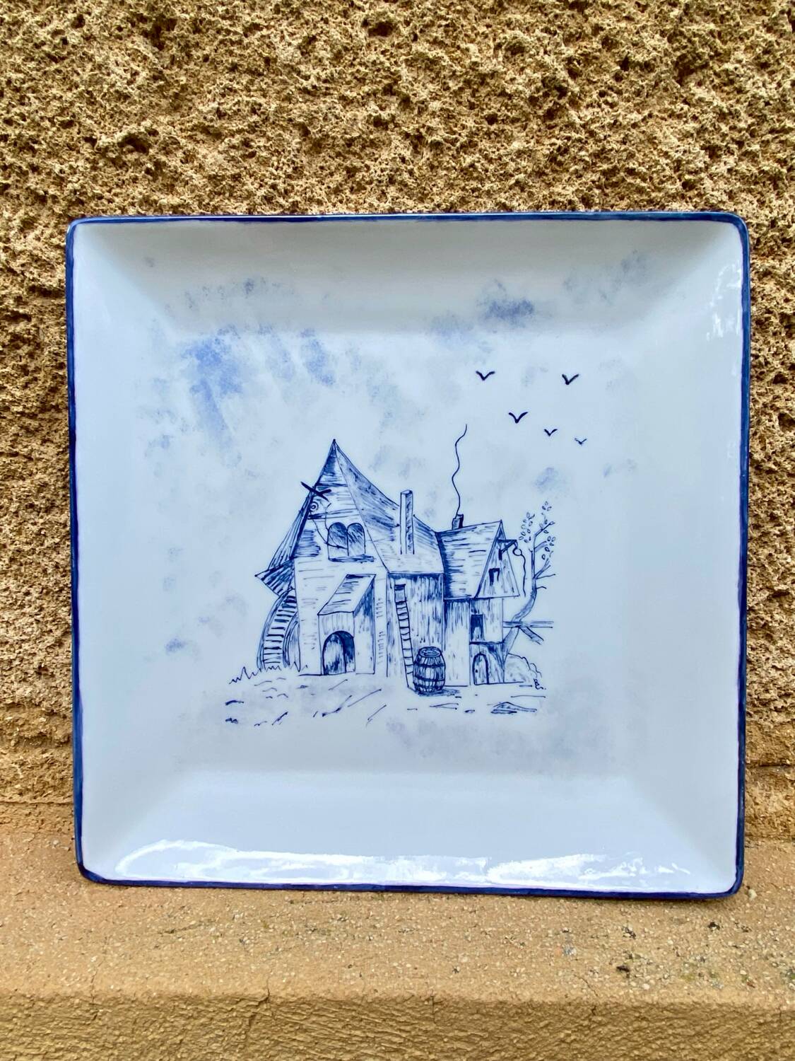 Deep porcelain plate
